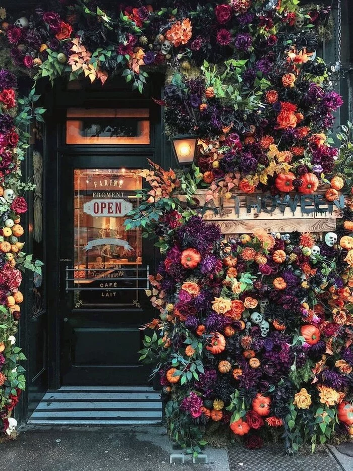 Cafe in London - The photo, beauty, London, Great Britain, Flowers, Cafe