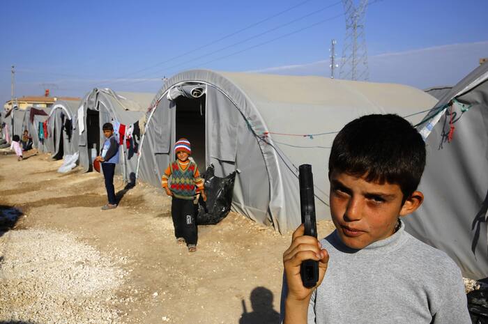 Young Kurd - Kurds, Syria, Refugees, Children, Weapon