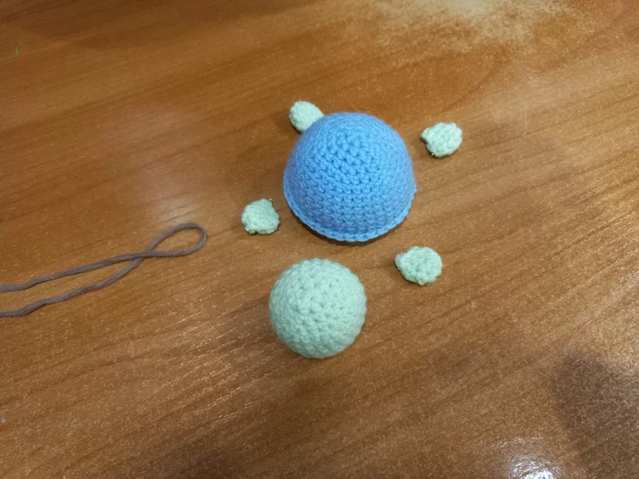 The process of creating a knitted turtle - My, Knitting, Amigurumi, Crochet, Knitted toys