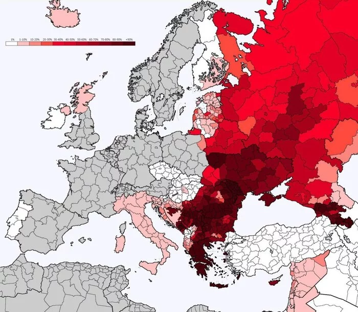 Percentage of Orthodox believers in Europe - My, Europe, Facts, Cards, Interesting, Informative