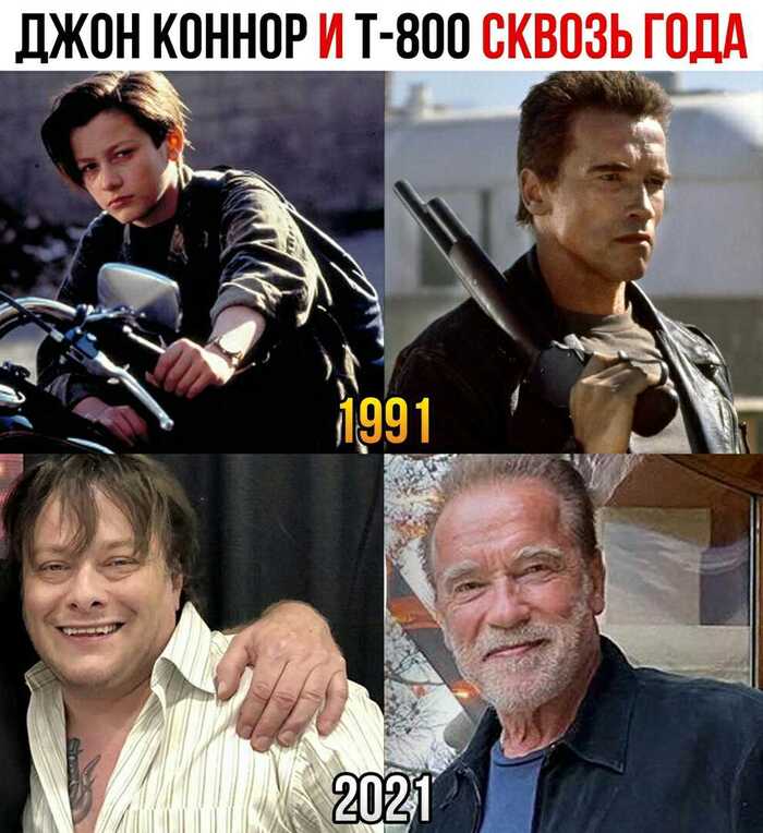 How quickly time flies! - Arnold Schwarzenegger, Movies, Hollywood, I advise you to look, Actors and actresses, John connor, Terminator, Picture with text, It Was-It Was