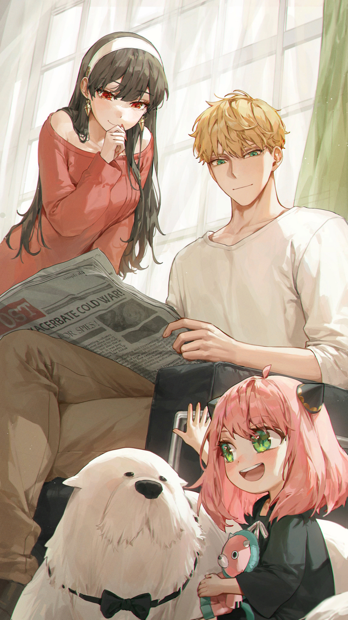   Spy X Family, Loid Forger, Yor Forger, Anya Forger, Anime Art, 