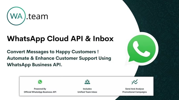 [AppSumo] Доступ к WhatsApp Cloud API и Team Inbox от WA Team - Халява, Бесплатно, Промокод, Акции, Whatsapp, Api, Агентство, Рассылка, Импорт, Раздача, Услуги, Бизнес, Интернет, Интернет-Магазин, Магазин, Продажа, Консультация, Длиннопост