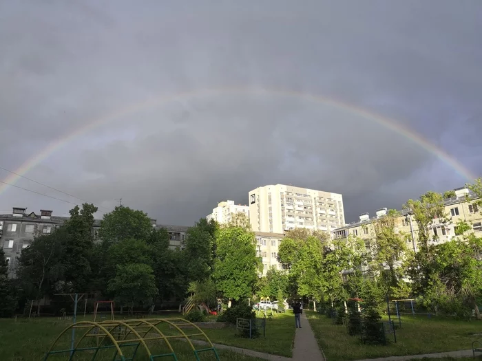 Rainbow in Samara - My, Rainbow, Samara, Weather, Rain, Summer, The photo