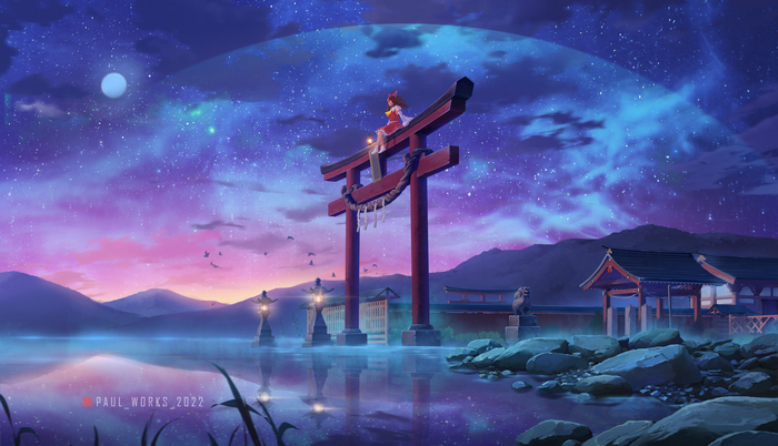     Touhou, Hakurei Reimu, Anime Art, , , , 
