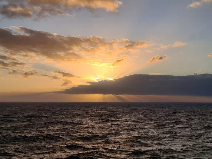 Morning in the Atlantic Ocean - My, Ocean, Morning, Vessel, On the water, dawn, No filters