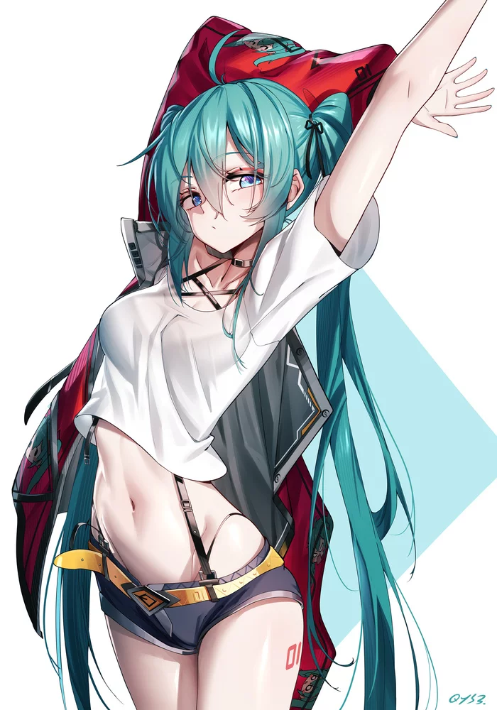 Животик ^_^ - Аниме, Anime Art, Hatsune Miku, Qys3, Vocaloid