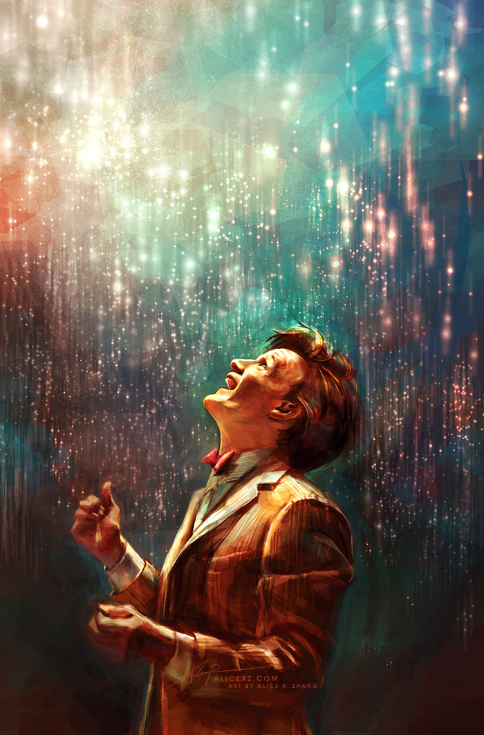 Doctor Who fan art - Doctor Who, Twelfth Doctor, Amy Pond, Rose Tyler, Rory Williams, Eleventh Doctor, River Song, TARDIS, Ninth Doctor, League of TARDIS, Longpost, David Tennant