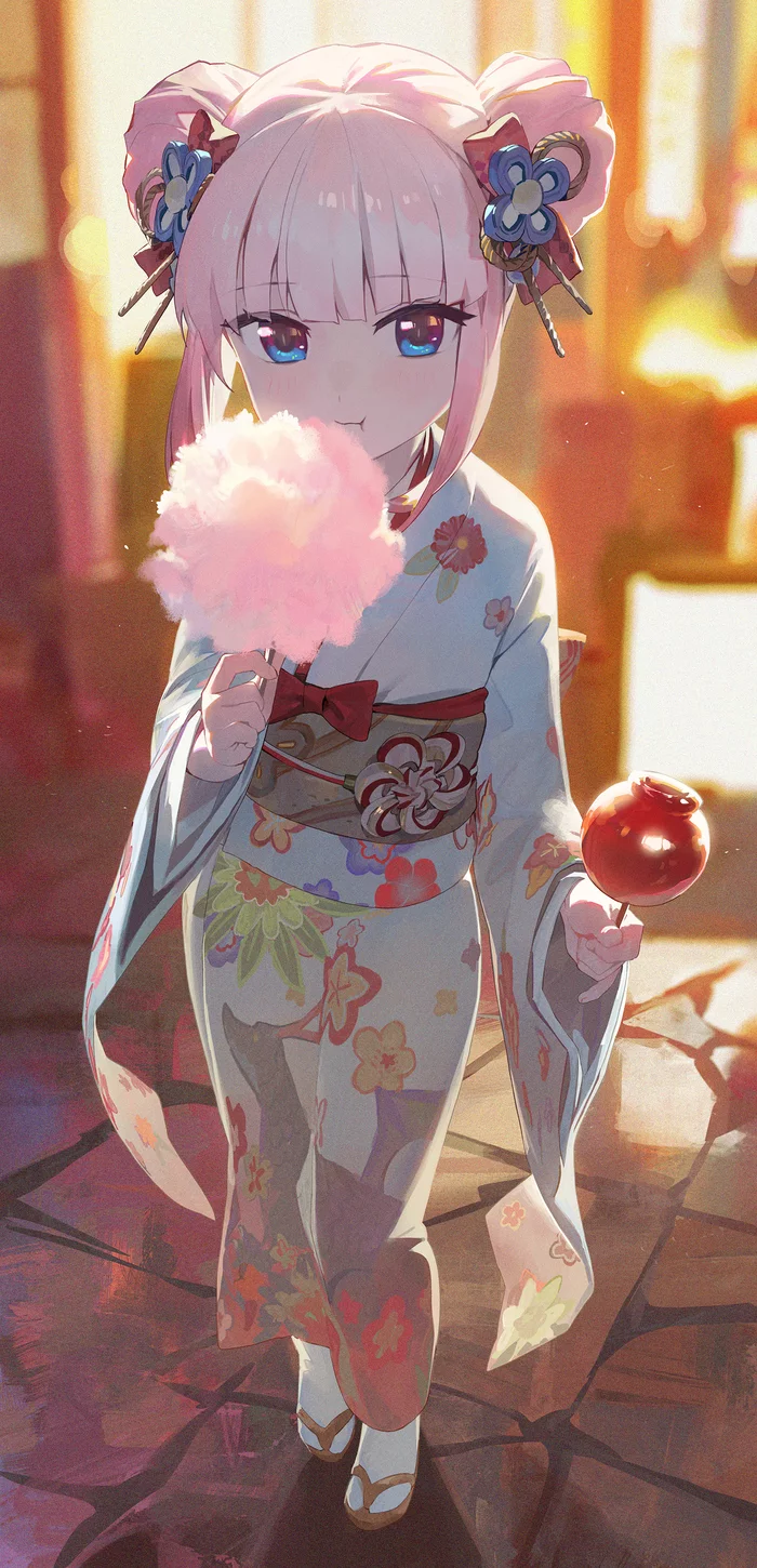 Kanna-chan - Kobayashi-san chi no maidragon, Kanna kamui, Anime art, Anime, Yukata, Cotton candy