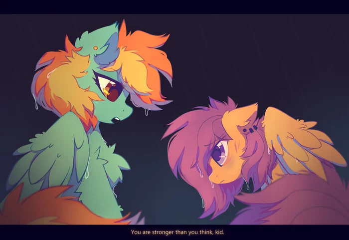 stronger - My little pony, Lightning dust, Scootaloo, Mirtash