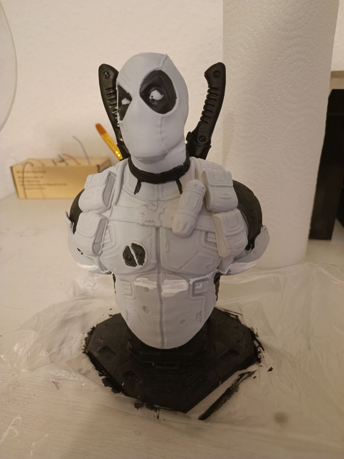 Бюст Deadpool 3D печать, 3D принтер, Покраска миниатюр, Фигурки, Моделизм, Длиннопост