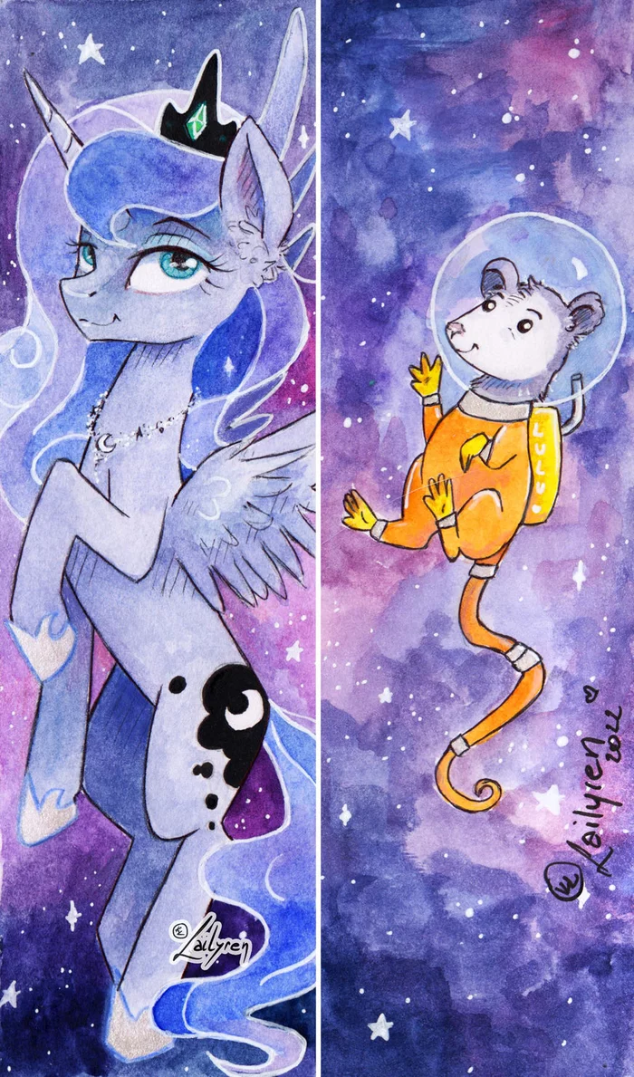 Out of this world (Bookmark template) - My little pony, Princess luna, MLP Tiberius, PonyArt