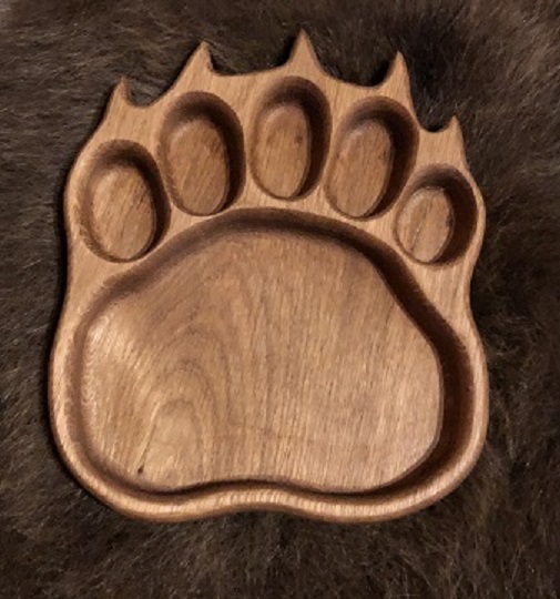 Bear paw print as a piece of kitchen interior - My, With your own hands, Needlework, Woodworking, Crafts, Wood products, Menaznica, Decor, Needlework without process