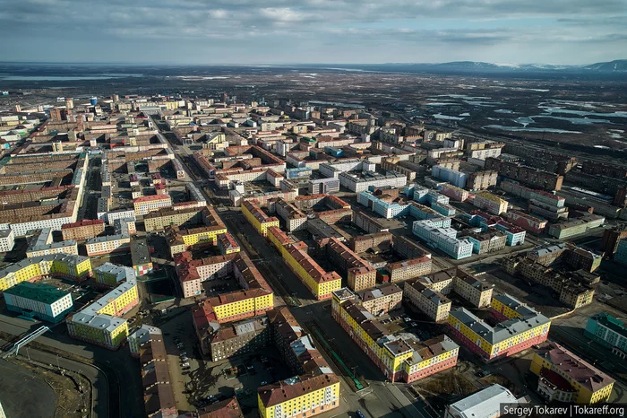 Norilsk in spring, long post with photos - My, Norilsk, North, Siberia, Arctic, Taimyr, Krasnoyarsk region, Aero, Aerial photography, Dji, Quadcopter, Longpost, The photo
