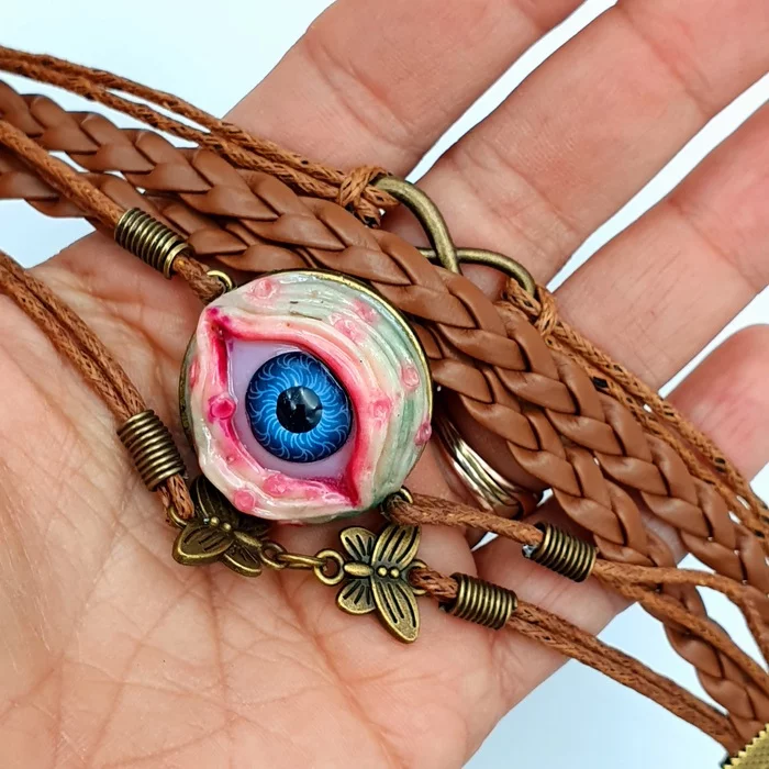 Ugly jewelry... - My, Лепка, Crafts, Decor, Friday tag is mine, Needlework, Bijouterie, A bracelet, Ring, Eyes, Video, Soundless, Longpost, Needlework without process