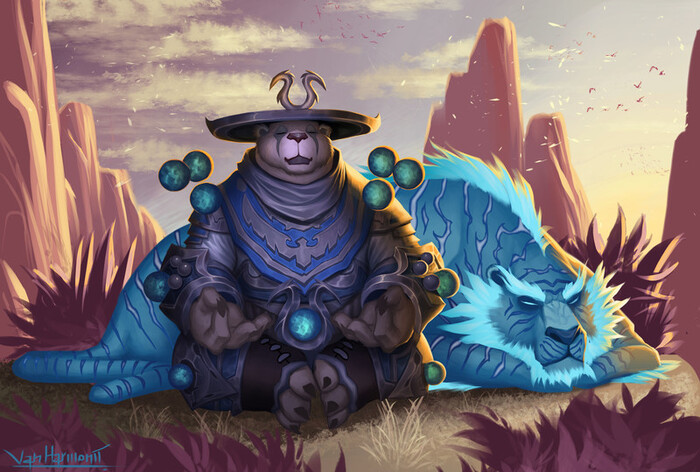 Pandaren Monk by J.B. Van Harmontt , , Game Art, World of Warcraft, Warcraft, , 