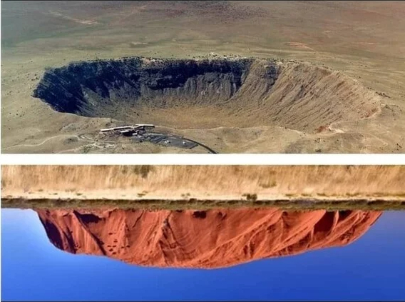 The earth is flat - checkmate, ball ...! - Crater, Arizona, Australia, Uluru