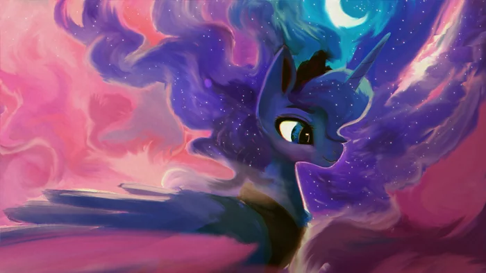 Goddess of the Night - My little pony, Princess luna, Hierozaki, Art