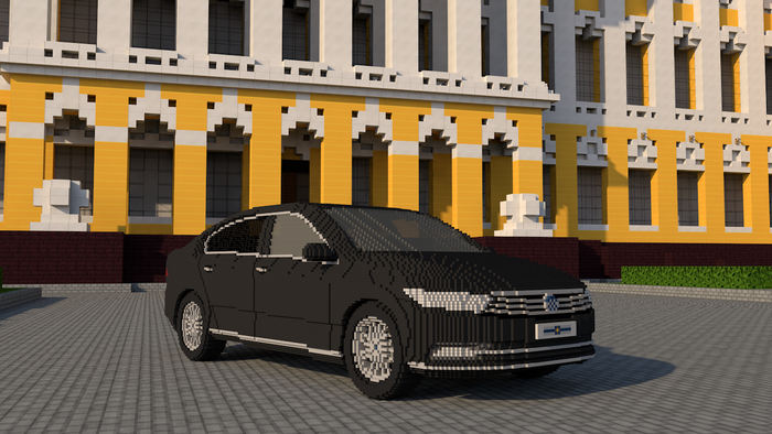 Масштабная модель Volkswagen Passat B8 в Minecraft Строительство, Город, Дизайн, Обзор, Архитектура, Авто, Моделизм, Автобус, Автомобилисты, Машина, Транспорт, Minecraft, Длиннопост
