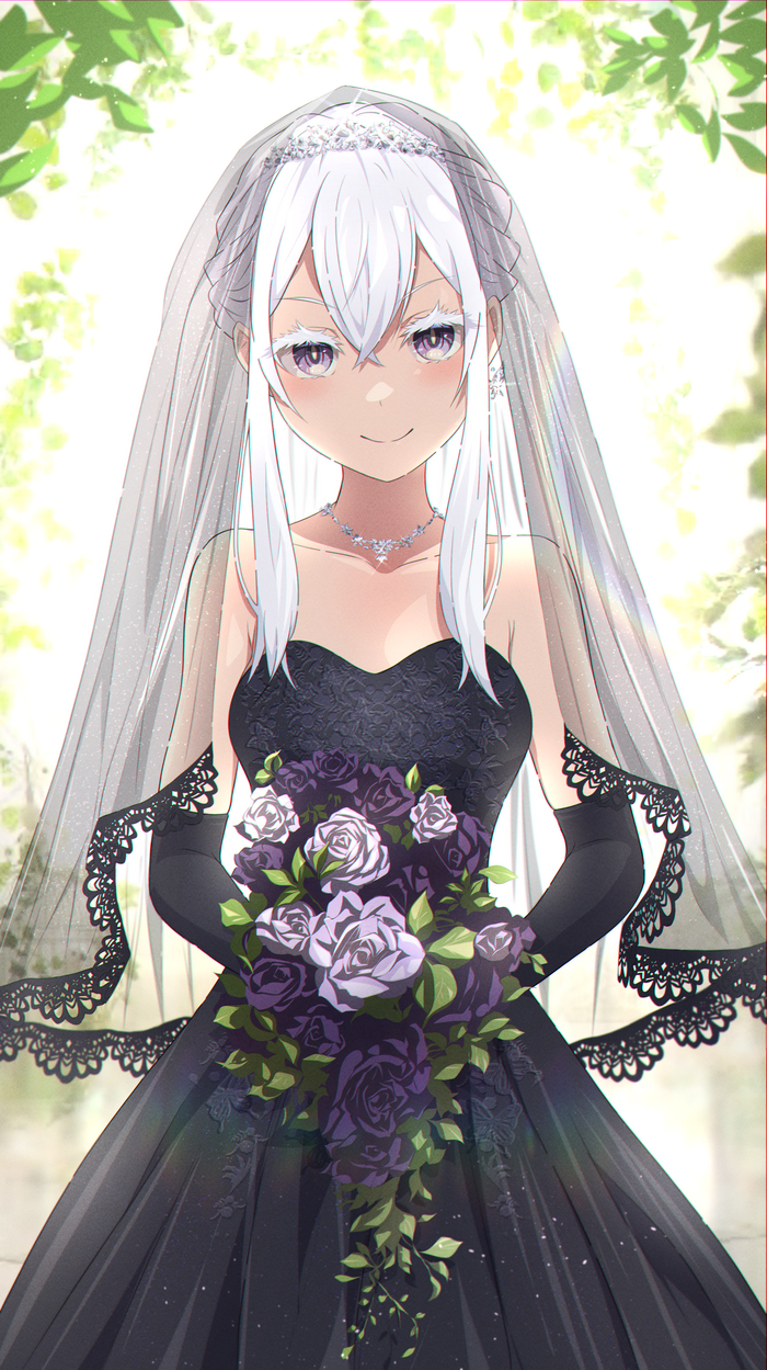 Wedding dress Echidna , Anime Art, Re:Zero Kara, Echidna,  , , ,  
