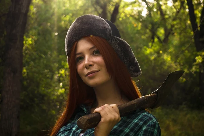 In the woods - Cosplay, Animated series, Gravity falls, Wendy corduroy, Girls, Forest, Redheads, Freckles, The photo, Longpost