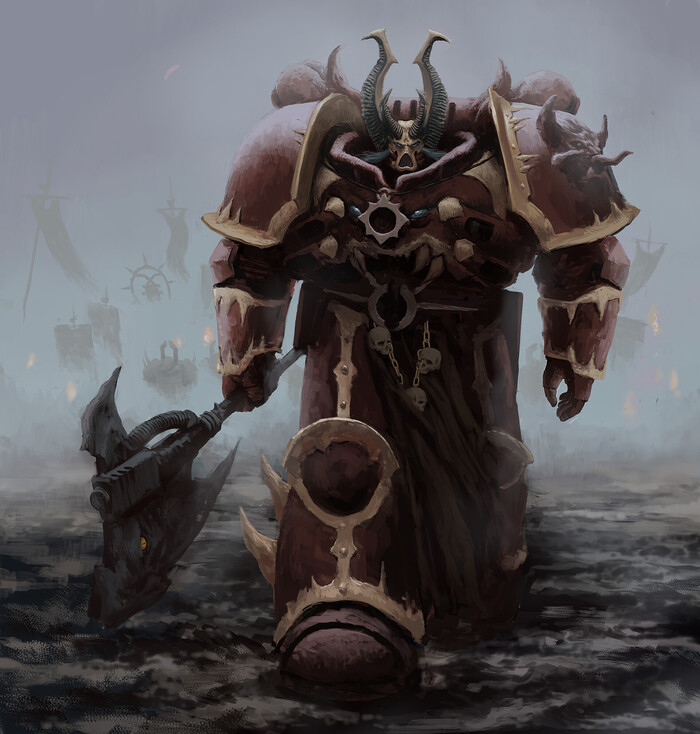 Chaos Aspiring Champion , ArtStation, Wh Art, Warhammer 40k, Chaos Space marines
