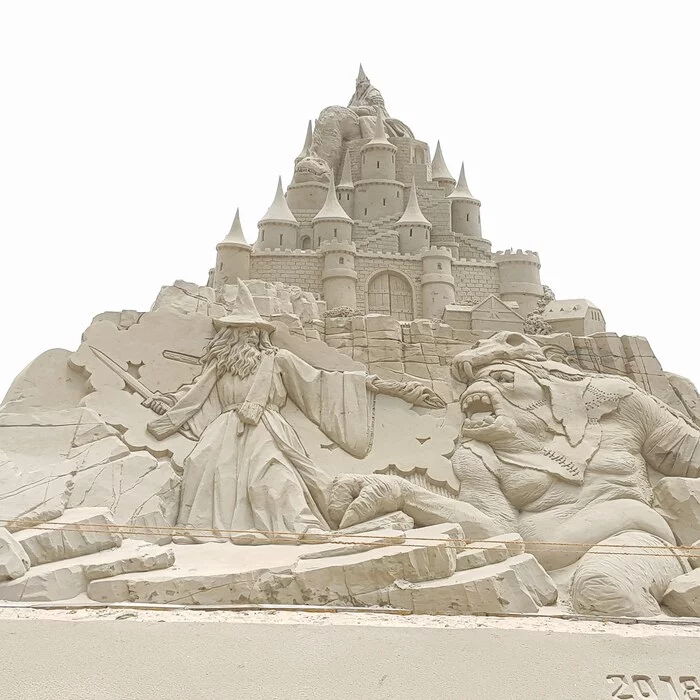 Sand castle - My, Sand, Beach, Gandalf, Nazgul, Lord of the Rings, Troll, South Korea, Busan, Travels, The photo