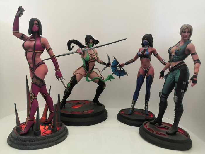 Girls MK - My, 3D печать, Figurines, Computer games, Mortal kombat, Kitana, Milina, jade, Sonya Blade, Girls, Longpost