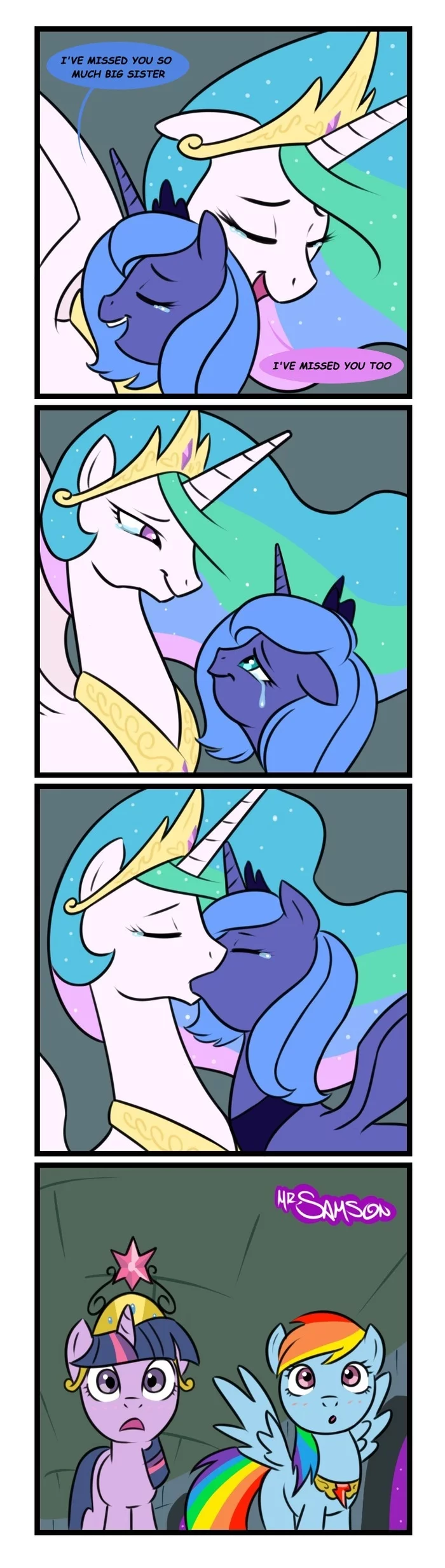 I missed you - My little pony, Princess luna, Princess celestia, Twilight sparkle, Rainbow dash, Shipping, MLP Lesbian, MLP season 1, Comics, Longpost