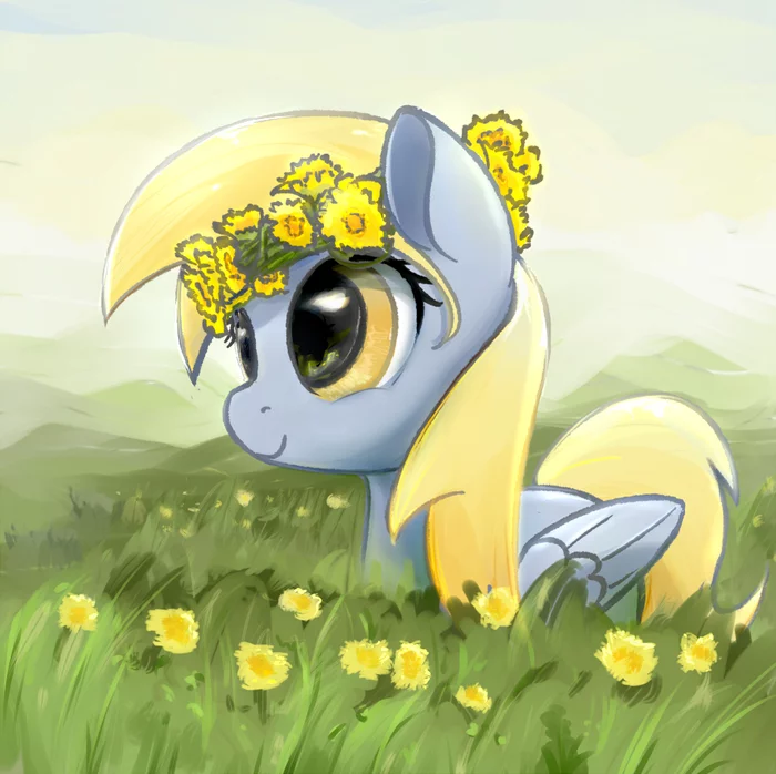 Dandelion Wreath - My little pony, Derpy hooves, Dandelion, Art