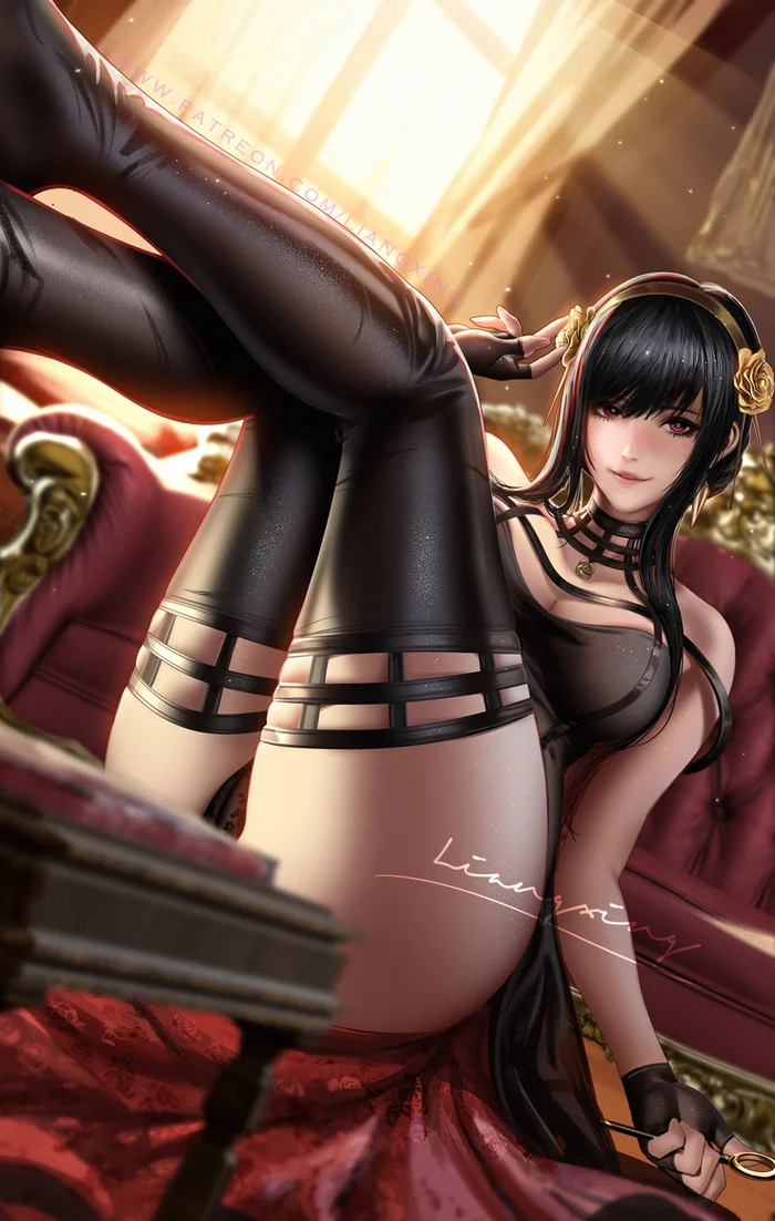 Yor - NSFW, Аниме, Anime Art, Spy X Family, Yor Forger, Попа, Сиськи, Панцу, Рисованная эротика, Эротика, Liang Xing