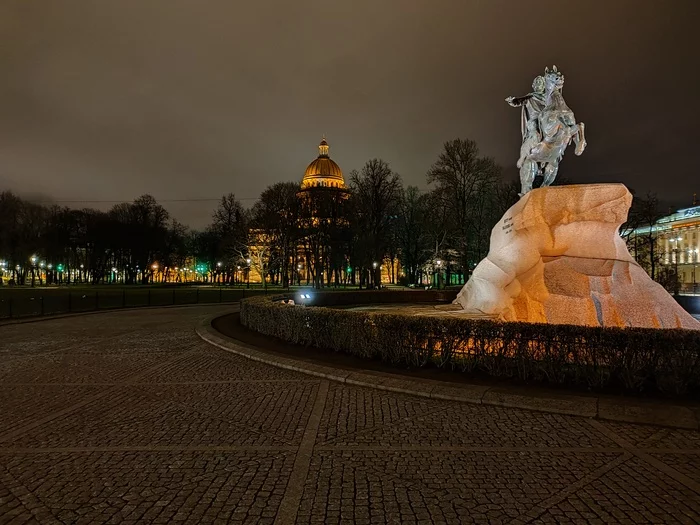 Сенатская площадь - Моё, Санкт-Петербург, Мобильная фотография, Фотография, Ночь, Путешествия