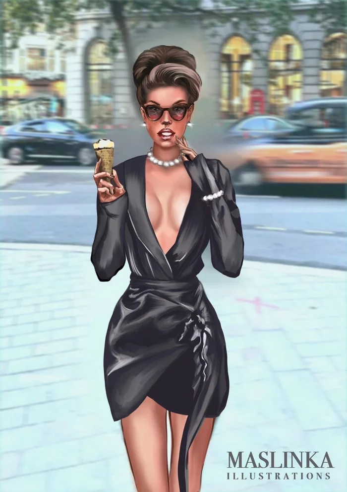 Tiffany - My, Fashion, Stylishly, Luxury, Illustrations, Order, Tiffany, Breakfast at Tiffany's, Girls, Прическа, Sunglasses, Longpost