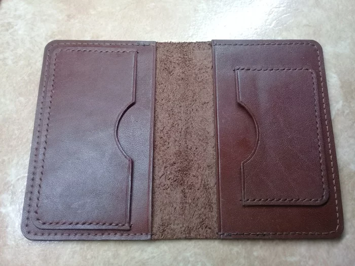 Cover for documents - My, Leather products, Leather, Hobby, Natural leather, Handmade, Needlework without process