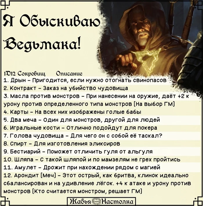 Я обыскиваю ведьмака - Dungeons & Dragons, Ведьмак, Настольные ролевые игры