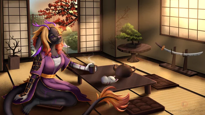 For RickyTea - Furry, Furry art, Samurai, Dojo