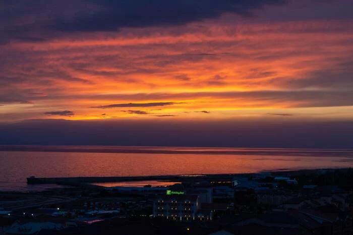 Sunset 06/14/22 - My, Sunset, Sea, Sky, Evening, Clouds, Mangystau, The photo, beauty