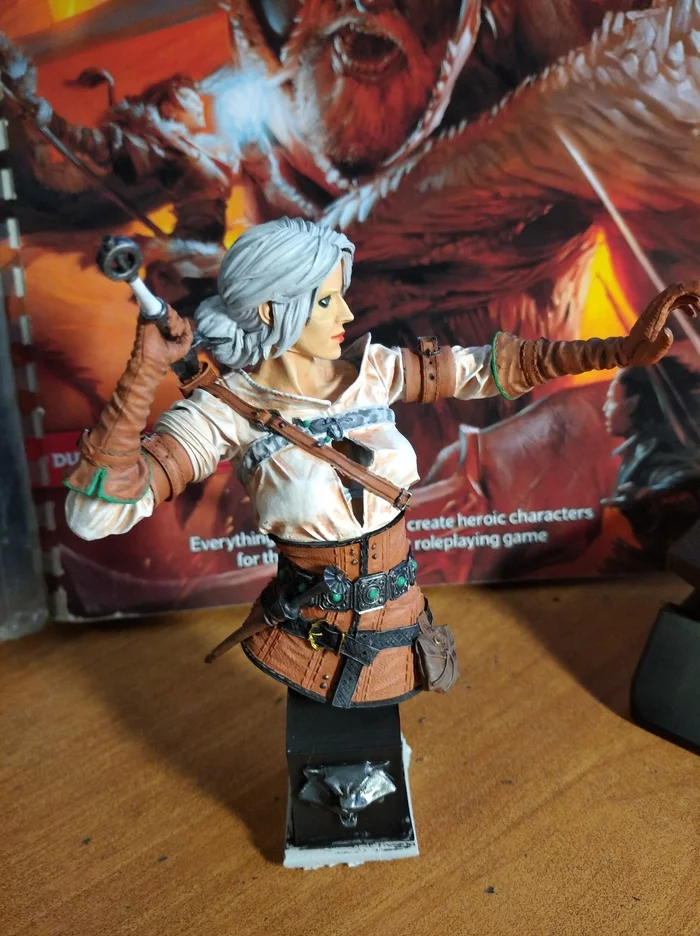 Cirilla, model from The Witcher 3 - My, Ciri, Witcher, 3D печать, Acrylic, Painting miniatures, Painting, Modeling, Models, Longpost