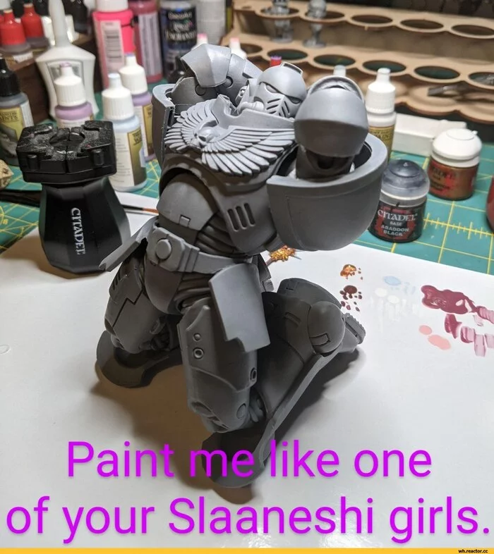 Paint me like one of your Slaaneshiite girls - Humor, Wh humor, Wh miniatures, Adeptus Astartes, Slaanesh, Chaos space marines, Subtle humor