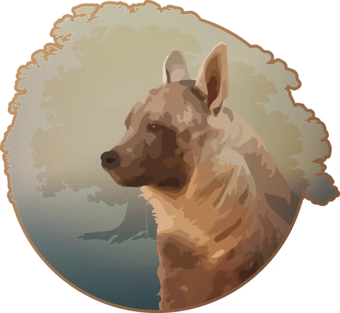 Reply to the post You need to mark your territory - My, Hyena, Brown hyena, Wild animals, Vector graphics, Reply to post