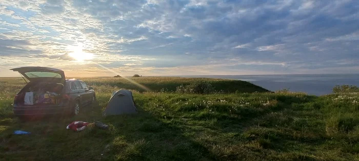 Good evening) - My, Ilmen, Novgorod region, Good morning, Tent, Sunset