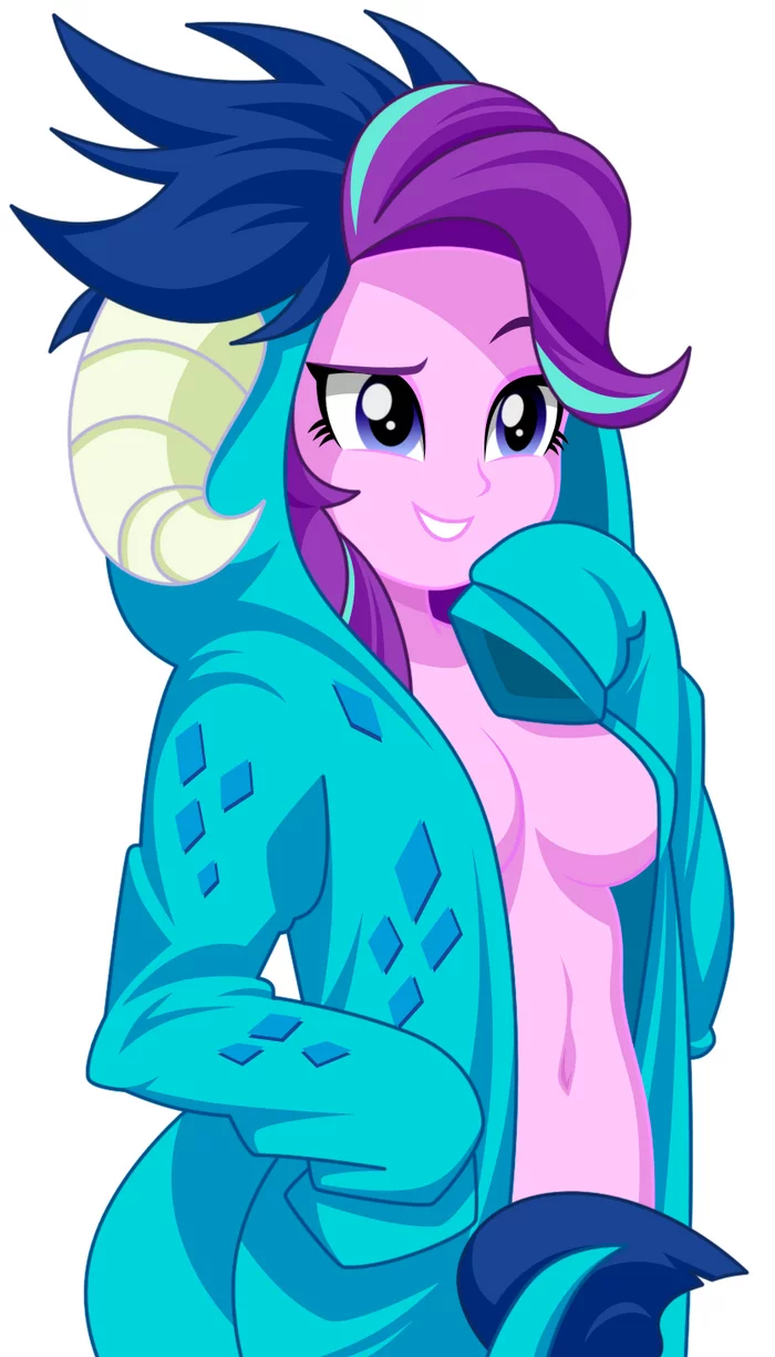 Interesting outfit - NSFW, My little pony, PonyArt, Starlight Glimmer, Princess ember, MLP Edge, Equestria girls