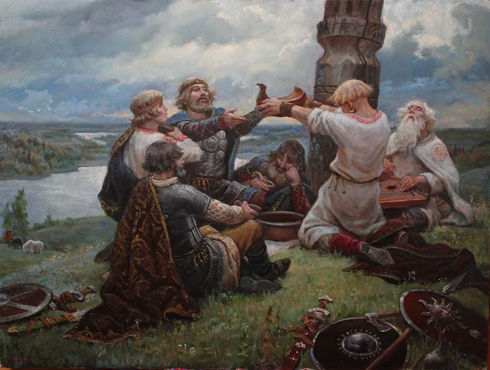 Slavic motifs by Andrey Shishkin - Modern Art, Art, , Slavic mythology, Slavic fantasy, Oil painting, Mistress of Copper Mountain, Bags, Ilya Muromets, Evpatiy Kolovrat, Perun, Mermaid, Longpost