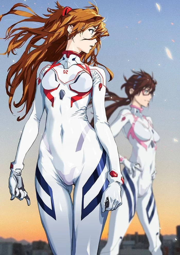 Asuka Langley&Makinami Mari - Evangelion, Makinami Mari, Anime Art, Аниме, Asuka Langley, Длиннопост