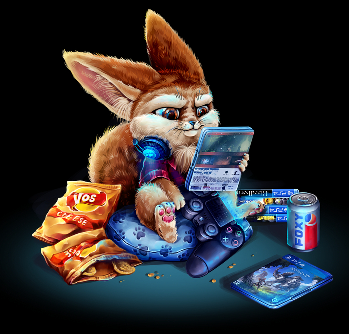 The Gamer Fox.  2.0 () Photoshop, , , ,  ,  , , , Playstation 4, , , YouTube