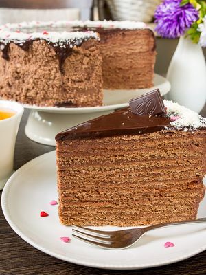 Chocolate honey cake - Dessert, Cake, Chocolate cake, Longpost, Dinner, Cooking, Recipe, Preparation, Video recipe