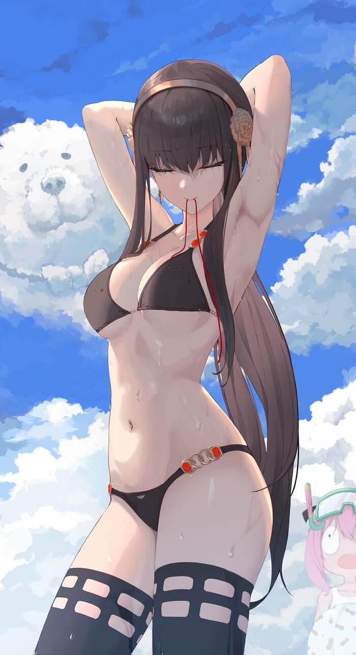 Yor - NSFW, Art, Anime, Anime art, Spy X Family, Yor Forger, Anya Forger, Swimsuit