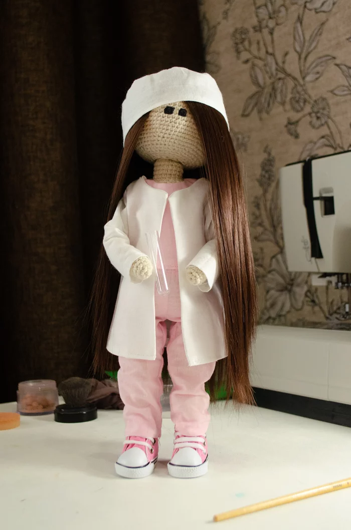 Happy Medical Worker's Day! - My, The medicine, Medics, Medical student, Medical worker's day, Doll, Interior doll, Interior toy, Doctors, , Crochet, Sewing machine, Sewing, Presents, Longpost