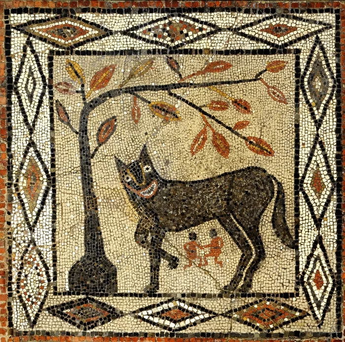 When a customer wants a Capitoline she-wolf - Suffering middle ages, Strange humor, Art, Capitoline She-Wolf, Wolf, Children, Mosaic