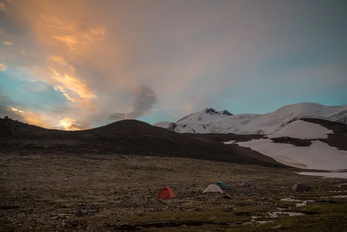 4 a.m - My, The photo, The mountains, Mountain tourism, Tourism, Hike, Landscape, Caucasus mountains, Clouds, Elbrus, Sunrise